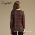 Patrón de estilo europeo Woollen Woollen Cashmere Mujeres Stripped Design Sweater